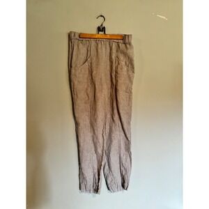 Quince 100% Linen Pants Womens M Oatmeal Flax Tapered Summer